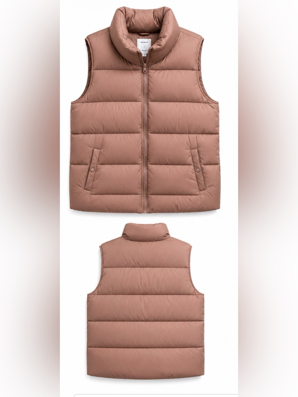 Old Navy Blush Puffer Vest XL Quilted Zip Front Vest